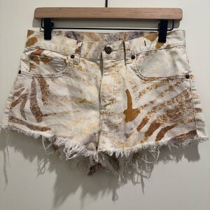 Ralph Lauren Denim & Supply Distressed Printed Denim Shorts Size 28